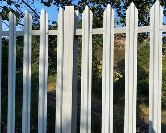 Durable D section palisade fencing for industrial use.